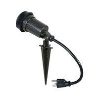 HUBBELL SL101B Portable Spike Light, 150 W, CFL, Incandescent Lamp, Metal Fixture 