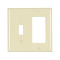 Eaton Wiring Devices 2153LA-BOX Combination Wallplate, 4-1/2 in L, 4-9/16 in W, 2 -Gang, Thermoset, Light Almond 