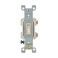 Leviton RS115-TCP Framed Toggle Switch, 15 A, 120 VAC, Push-In, Side Wire Terminal, Thermoplastic Housing Material 