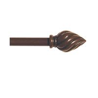 Kenney KN44102 Curtain Rod, 1/2 in Dia, 28 to 48 in L, Plastic, Weathered Brown 