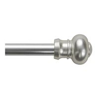 Kenney KN361/19 Cafe Rod, 7/16 in Dia, 48 to 84 in L, Metal, Satin Silver 