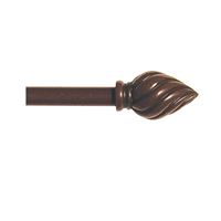 Kenney KN44103 Curtain Rod, 1/2 in Dia, 48 to 86 in L, Plastic, Weathered Brown 