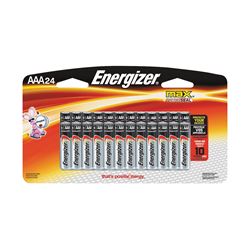 Energizer E92BP-24 Battery, 1.5 V Battery, 1250 mAh, AAA Battery, Alkaline, Manganese Dioxide, Zinc 