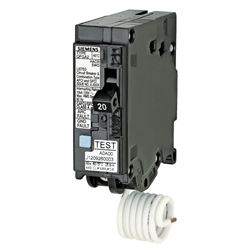 Siemens Q115DF Circuit Breaker, AFCI, GFCI, 15 A, 1 -Pole, 120 V, Instantaneous, Non-Interchangeable Trip, Black 