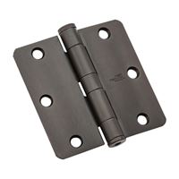 National Hardware 179RC Series N236-138 Standard Weight Template Hinge, 3-1/2 in H Frame Leaf, Steel, Oil-Rubbed Bronze 