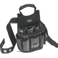 Bucket Boss 55300 Sparky Utility Pouch, 52 in Waist, 17-Pocket, Poly Fabric, Black/Gray, 9 in W, 14 in H, 6 in D 