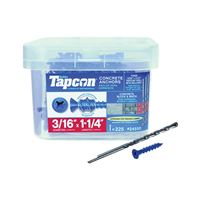 Tapcon 28550 Concrete Screw Anchor, 3/16 in Dia, 1-1/4 in L, Steel, Climaseal 