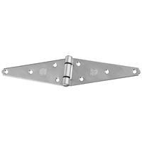 National Hardware N128-082 Heavy Strap Hinge, 11.47 in W Frame Leaf, 0.1 in Thick Leaf, Steel, Zinc, Tight Pin, 20 lb 