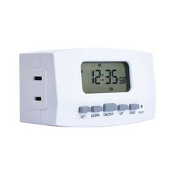 Amerelle TE402WHB Digital Timer, 8 A, 2 to 30 min Cycles, 24 hr Time Setting, White 