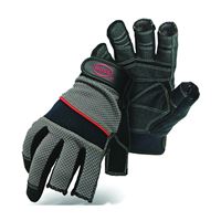 BOSS 5201L Breathable Carpenter Gloves, L, Shortened Thumb, Wrist Strap Cuff, PVC 