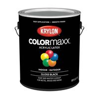 Krylon K05648007 Exterior Paint, Gloss, Black, 1 gal 2 Pack 