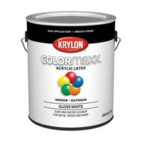 Krylon K05649007 Paint, Gloss, White, 1 gal, Pack of 2 