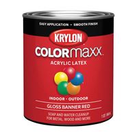Krylon COLORmaxx K05616007 Interior/Exterior Paint, Gloss, Banner Red, 32 oz 