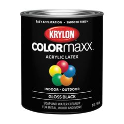 Krylon K05617007 Paint, Gloss, Black, 32 oz, 100 sq-ft Coverage Area 