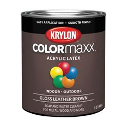Krylon K05622007 Paint, Gloss, Leather Brown, 32 oz, 100 sq-ft Coverage Area 