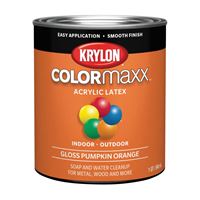 Krylon COLORmaxx K05643007 Interior/Exterior Paint, Gloss, Pumpkin Orange, 32 oz 