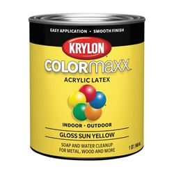 Krylon K05645007 Paint, Gloss, Sun Yellow, 32 oz, 100 sq-ft Coverage Area 