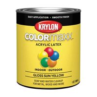 Krylon COLORmaxx K05645007 Interior/Exterior Paint, Gloss, Sun Yellow, 32 oz 