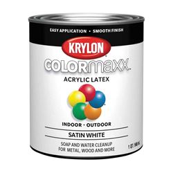Krylon K05628007 Paint, Stain, White, 32 oz, 100 sq-ft Coverage Area 