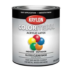Krylon K05650007-14 Colormaxx Paint, Gloss, Clear, 1 qt 