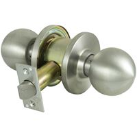 ProSource C363BV-PS Passage Knob, Metal, Stainless Steel, 2-3/4 in Backset, 1-1/4 to 1-13/16 in Thick Door 