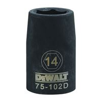 DeWALT DWMT75102OSP Deep Impact Socket, 14 mm Socket, 1/2 in Drive, 6-Point, Steel, Black Oxide 