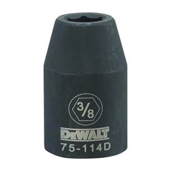 DeWALT DWMT75114OSP Deep Impact Socket, 3/8 in Socket, 1/2 in Drive, 6-Point, Steel, Black Oxide 