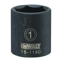DeWALT DWMT75119OSP Deep Impact Socket, 1 in Socket, 1/2 in Drive, 6-Point, Steel, Black Oxide 