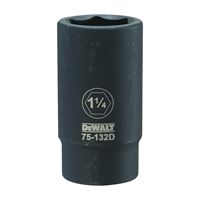DeWALT DWMT75132OSP Impact Socket, 1-1/4 in Socket, 3/4 in Drive, 6-Point, CR-440 Steel, Black Oxide