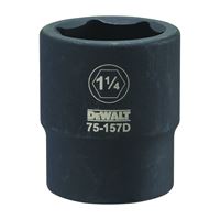 DeWALT DWMT75157OSP Impact Socket, 1-1/4 in Socket, 3/4 in Drive, 6-Point, CR-440 Steel, Black Oxide 
