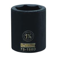 DeWALT DWMT75158OSP Impact Socket, 1-1/8 in Socket, 3/4 in Drive, 6-Point, CR-440 Steel, Black Oxide 