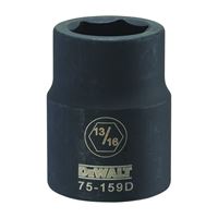 DeWALT DWMT75159OSP Impact Socket, 13/16 in Socket, 3/4 in Drive, 6-Point, CR-440 Steel, Black Oxide 
