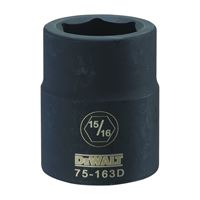 DeWALT DWMT75163OSP Impact Socket, 15/16 in Socket, 3/4 in Drive, 6-Point, CR-440 Steel, Black Oxide 