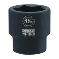 DeWALT DWMT75164OSP Impact Socket, 1-7/16 in Socket, 3/4 in Drive, 6-Point, CR-440 Steel, Black Oxide 