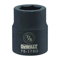DeWALT DWMT75178OSP Impact Socket, 7/8 in Socket, 3/4 in Drive, 6-Point, CR-440 Steel, Black Oxide 