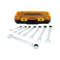 DeWALT DWMT74733 Wrench Set, 8-Piece, Polished Chrome, Specifications: SAE Measurement 