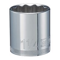 DeWALT DWMT86474OSP Hand Socket, 1-1/4 in Socket, 1/2 in Drive, 12-Point, Vanadium Steel, Polished Chrome 