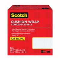 Scotch 7962 Cushion Wrap, 125 ft L, 12 in W, Nylon/Polyethylene, Clear 