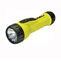 Dorcy 41-2350 Flashlight, D Battery, LED Lamp, 20 Lumens, 37 m Beam Distance, 123 hr Run Time, Yellow 