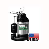 Wayne CDU980E Sump Pump, 1-Phase, 10 A, 120 V, 0.75 hp, 1-1/2 in Outlet, 20 ft Max Head, 3571 gph, Iron/Stainless Steel 
