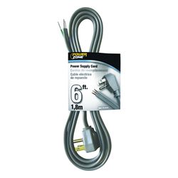 PowerZone OR210606 Power Cord, 6 ft L, 13 A, 125 V, Gray 