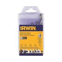 Irwin 4935078 Drill Bit Set, Multi-Material, 5-Piece, Steel, Uncoated 