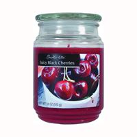 CANDLE-LITE 3297565 Jar Candle, Juicy Black Cherries Fragrance, Burgundy Candle, 70 to 110 hr Burning 4 Pack 