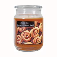 CANDLE-LITE 3297549 Jar Candle, Cinnamon Pecan Swirl Fragrance, Caramel Brown Candle, 70 to 110 hr Burning 4 Pack 
