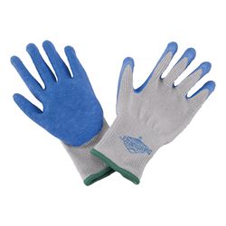 Diamondback GV-SHOWA/M Gripper Work Gloves, Men & Women, 9-1/8 in L, Knit Liner Cuff, Rubber Latex Coating, Grey & Blue 