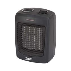 PowerZone PTC-700 Portable Electric Heater, 12.5 A, 120 V, 1500 W, 1500W Heating, 2 -Heat Setting, Black 