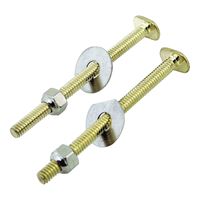 ProSource Bolt Set, Steel, Brass, For: Use to Attach Toilet to Flange 