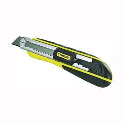 STANLEY 10-481 Utility Knife, 18 mm W Blade, Steel Blade, Black/Yellow Handle 