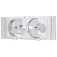 PowerZone BP2-9 Fan, 120 V, 9 in Dia Blade, 6-Blade, 2-Speed, Rotary Control Control, Window Mounting, White 