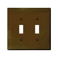 Eaton Wiring Devices PJ2B Wallplate, 4-7/8 in L, 4.94 in W, 2 -Gang, Polycarbonate, Brown, High-Gloss 20 Pack 